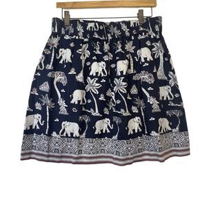Loft linen blend  Elephant Print Skirt mp